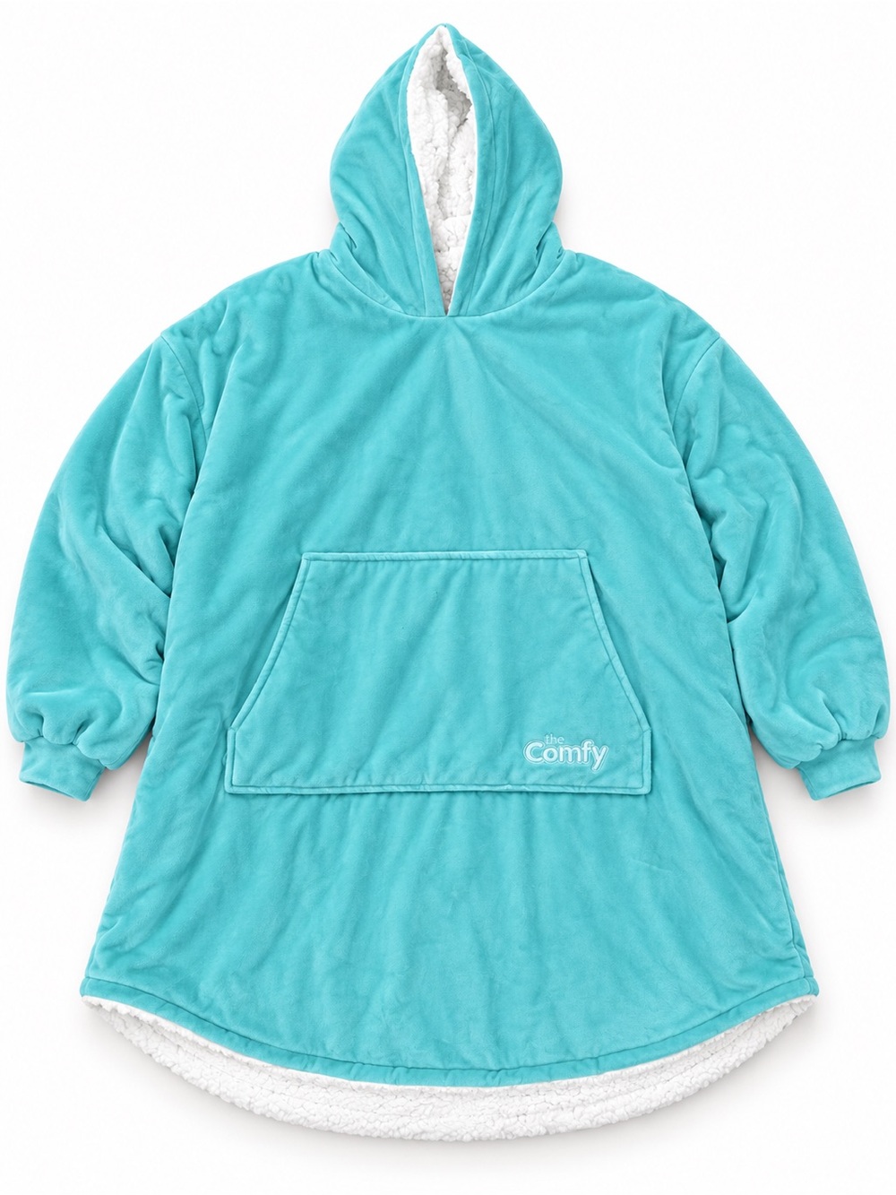 Adult Plush Hooded Wearable Blanket - Aqua - Comfy